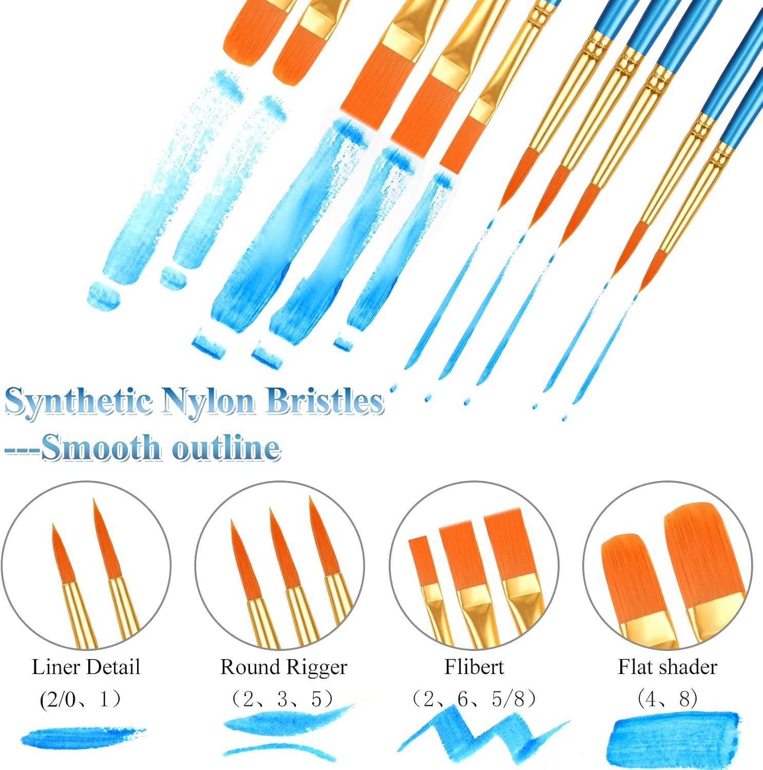 20 Pcs Paint Brushes, Acrylic Painting Brush Set, Watercolor Brushes, Acrylic Brushes for Oil Watercolor, Mini - view 2