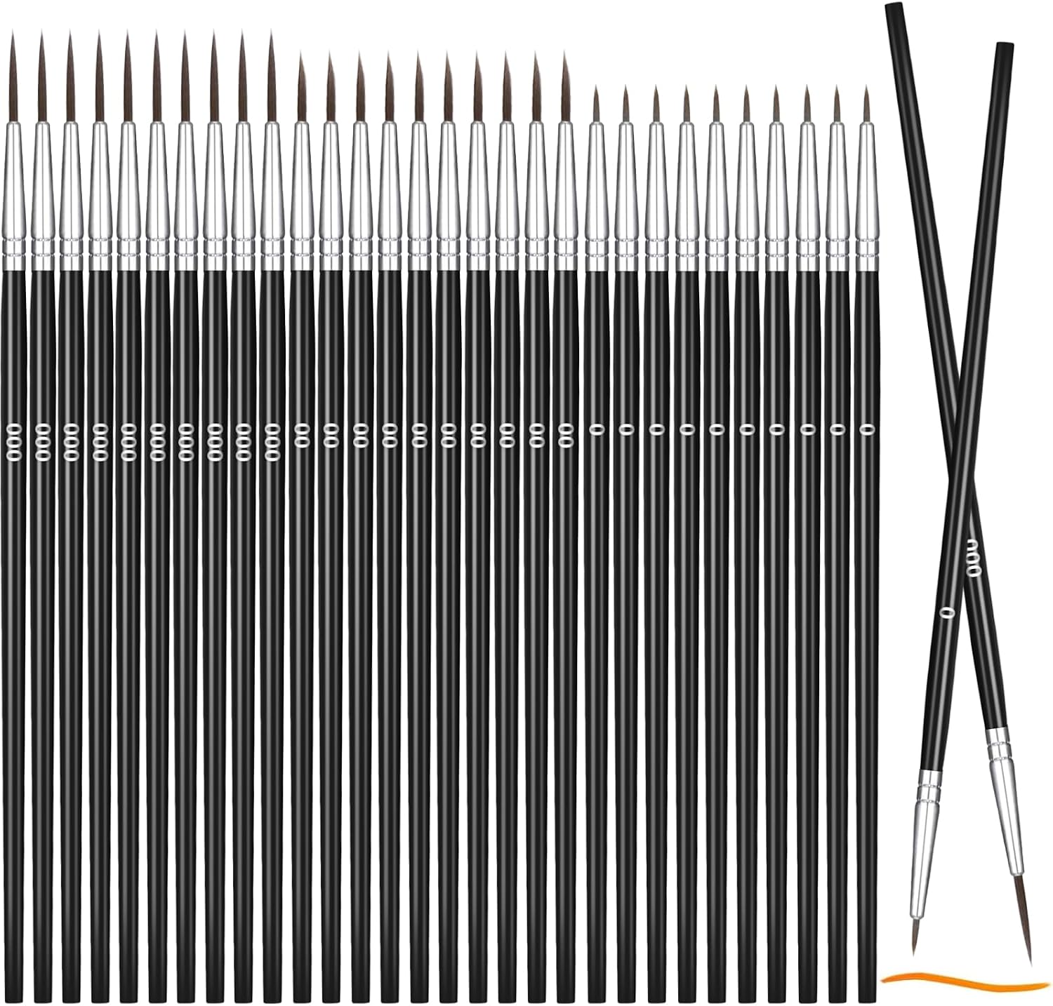 30 Pcs Tiny Detail Paint Brushes, Mini Small Painting Brushes Set, Fine Tip Paint Brushes Set with 3 Size #0#0