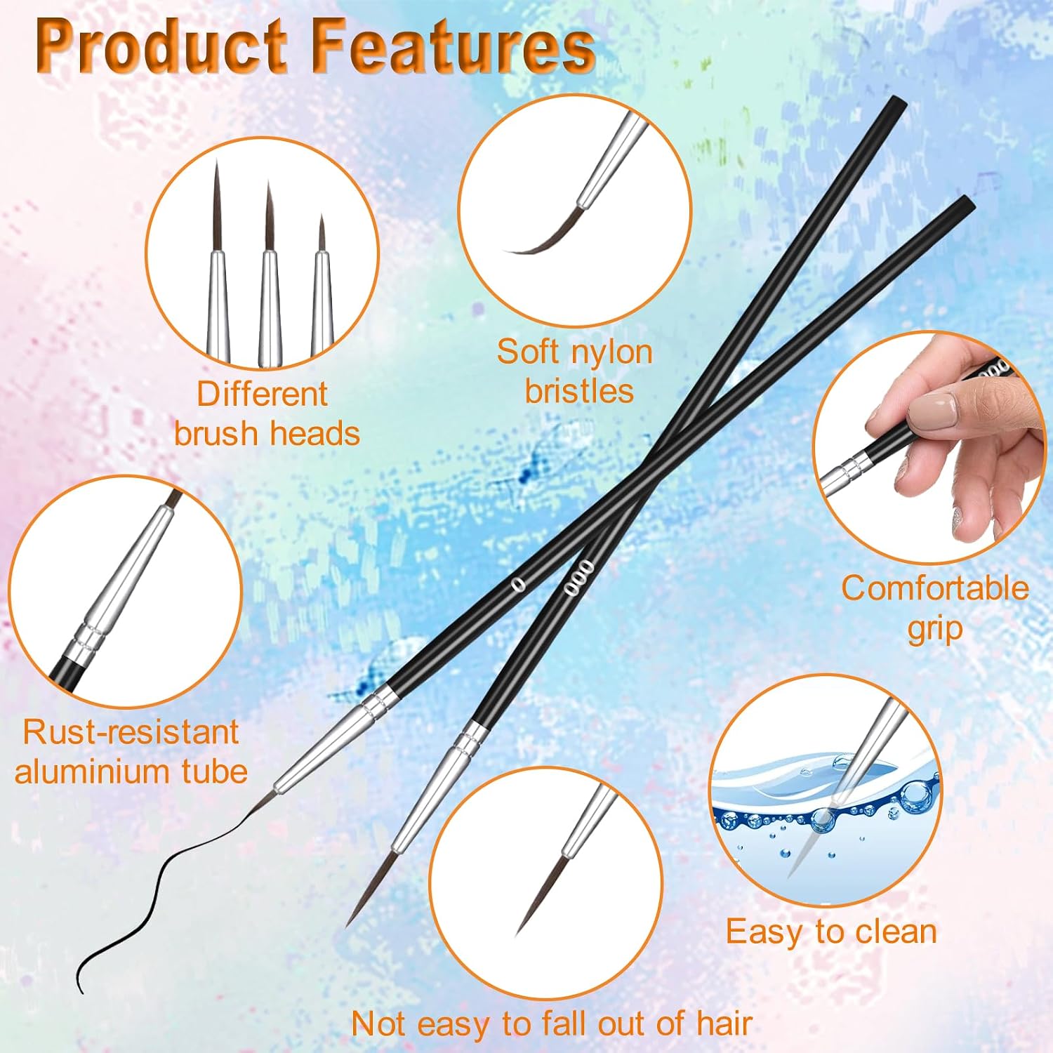 30 Pcs Tiny Detail Paint Brushes, Mini Small Painting Brushes Set, Fine Tip Paint Brushes Set with 3 Size #0#0 - view 4