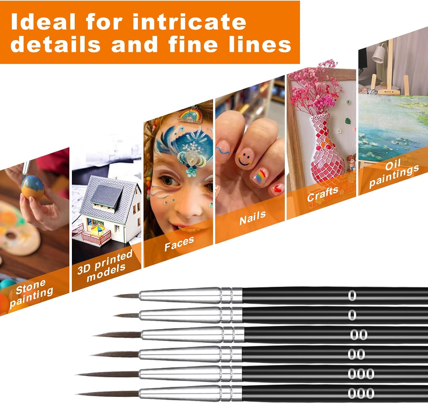 30 Pcs Tiny Detail Paint Brushes, Mini Small Painting Brushes Set, Fine Tip Paint Brushes Set with 3 Size #0#0 - view 7
