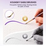 Kolinsky Sable Miniature Paint Brushes with Drybrushes, 7PCS Professional Detail Paintbrushes Set for Miniatur - view 4