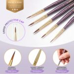 Kolinsky Sable Miniature Paint Brushes with Drybrushes, 7PCS Professional Detail Paintbrushes Set for Miniatur - view 5