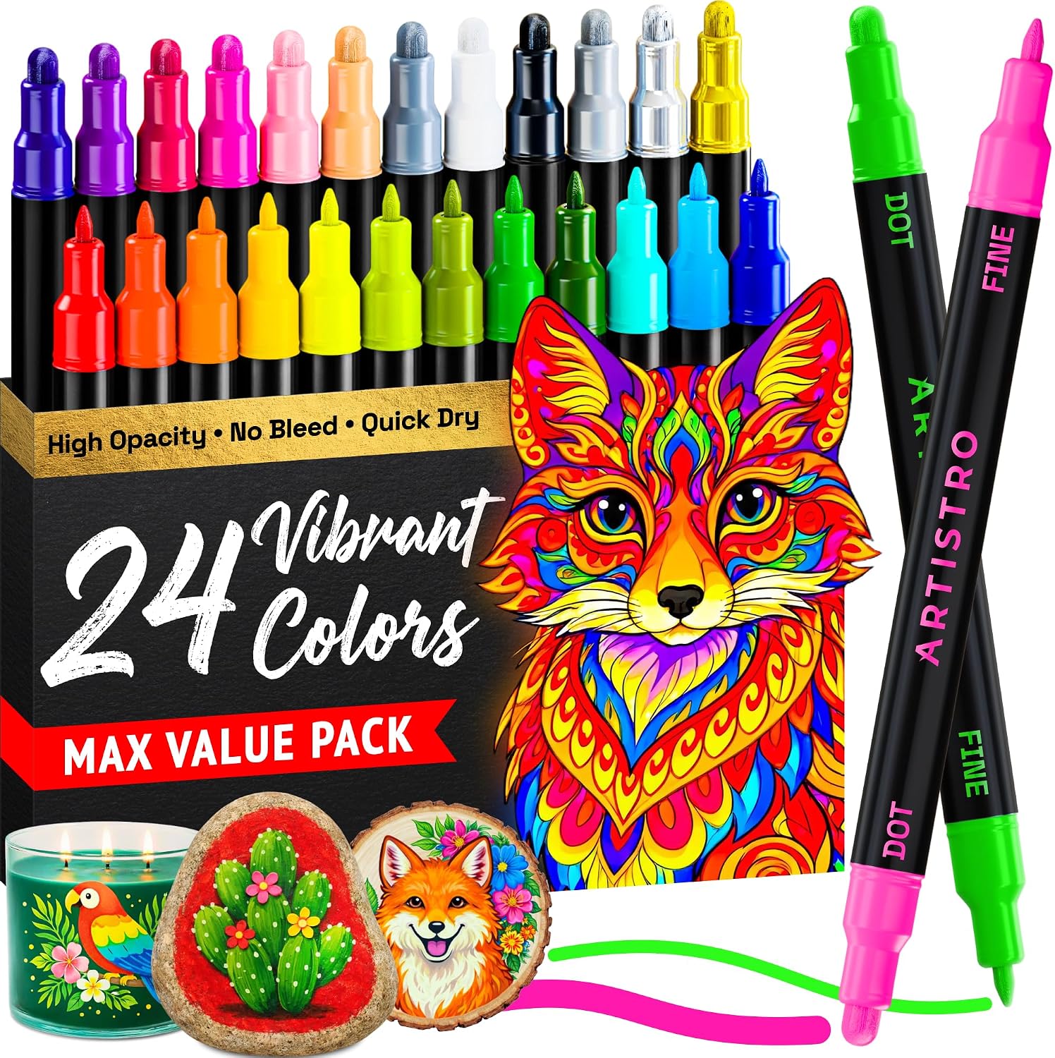 Dual-Tip Acrylic Paint Markers - Image 16