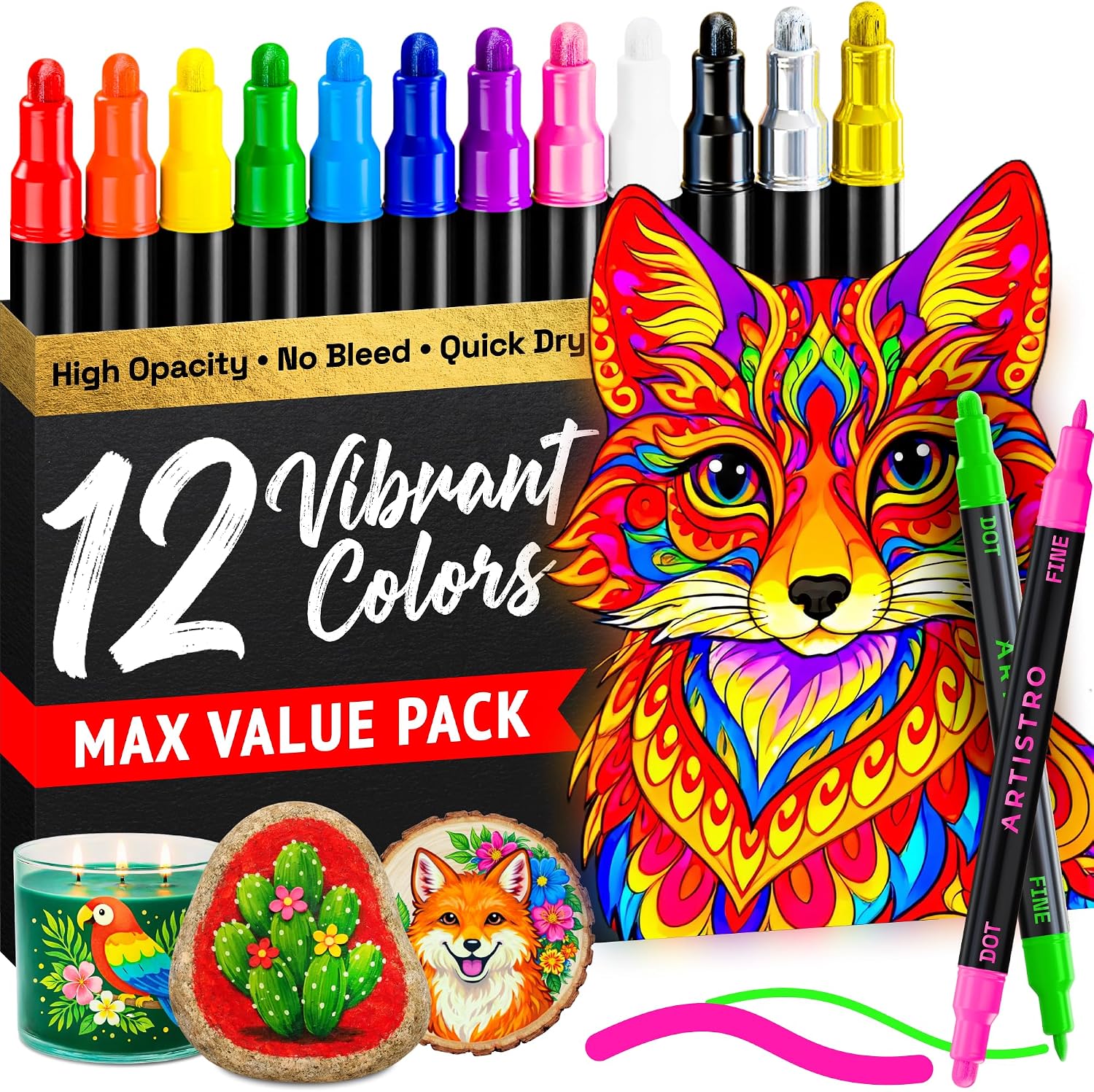 Dual-Tip Acrylic Paint Markers - Image 15