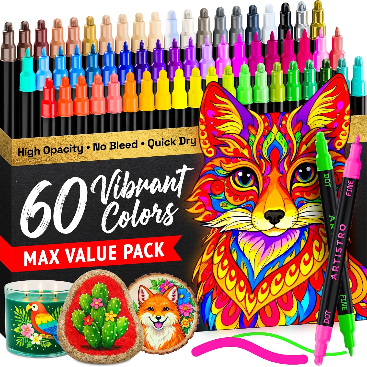 Dual-Tip Acrylic Paint Markers - Image 40