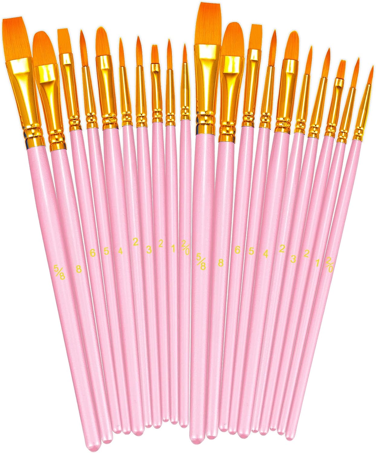 BOSOBO Paint Brushes Set, 20 Pcs Small Paint Brush Kit Round Flat Tip Nylon Hair, for Acrylic Painting, Waterc - view 19
