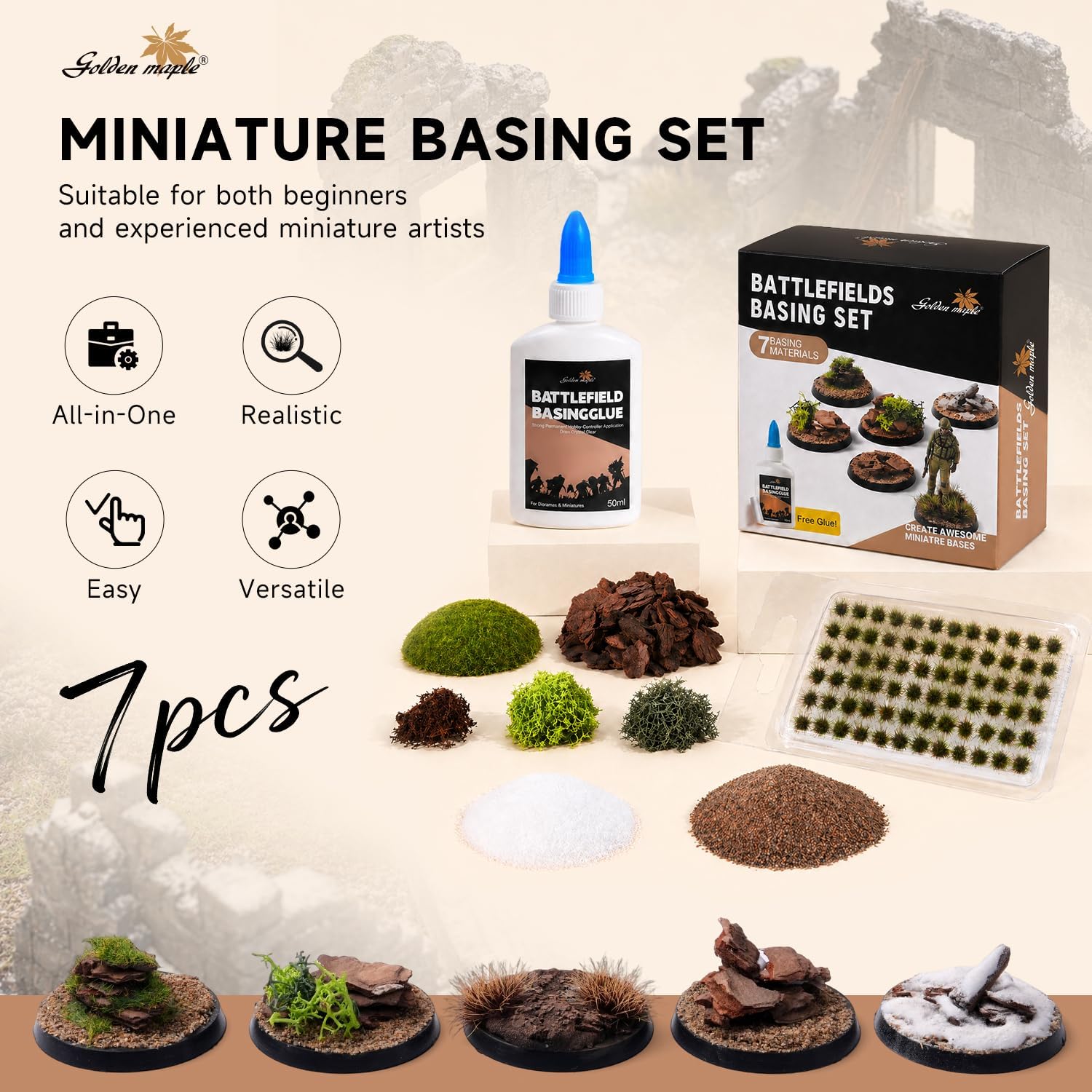 golden maple Basing Kit – Miniature Basing Material & Terrain, Static Grass - view 2