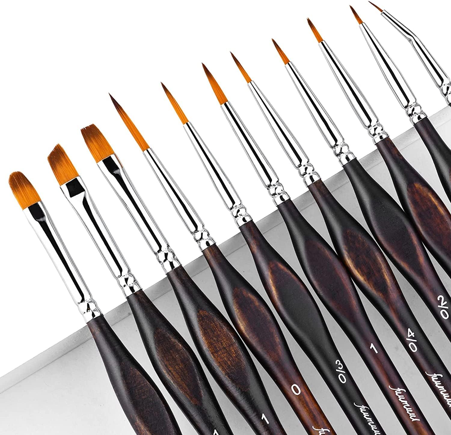 Miniature Paint Brushes, Fuumuui 11pcs Micro Detail Paint Brushes for Model, Paint by Numbers – Fine Detail Pa