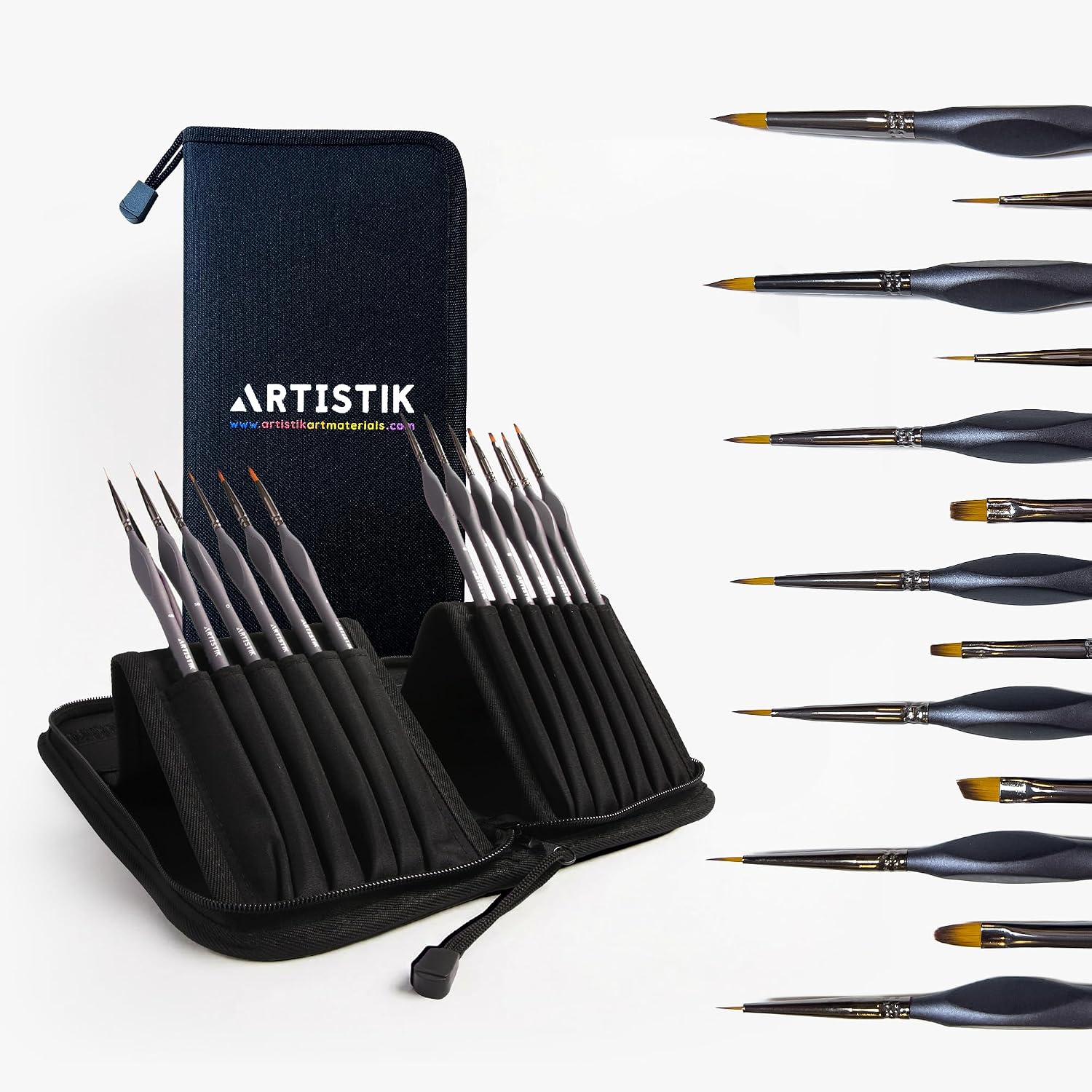 Miniature Paint Brushes Set of 13, Detail Brushes for Acrylic, Oil, Watercolor, Nail Art, Mixed Media Art, Mod - view 2