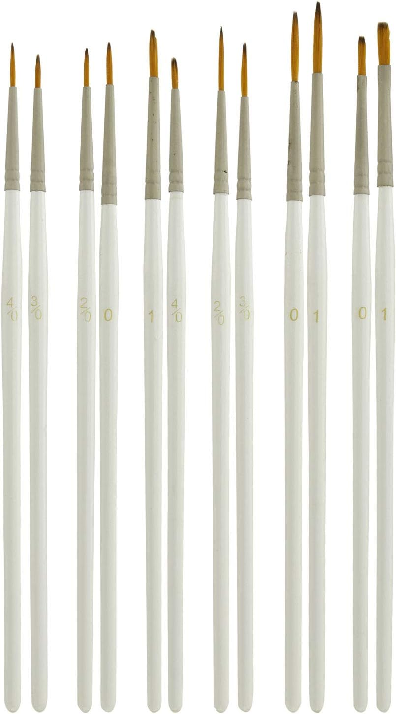 U.S. Art Supply Miniature Detail Paint Brush Set – 12 Miniature Brushes for Art Painting – Acrylic, Watercolor